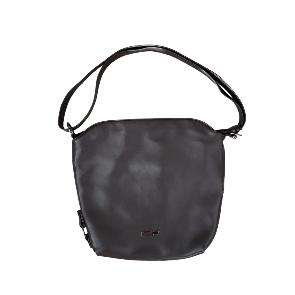Koltov Dark Brown Vegan Leather Crossbody Shoulder Bag Vintage